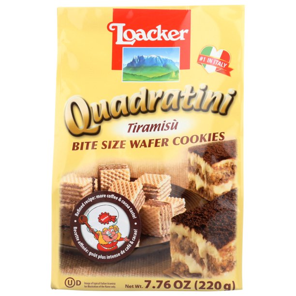Loacker Quadratini Tiramisu Bite Size Wafer Cookies, 7.76 Oz Walmart