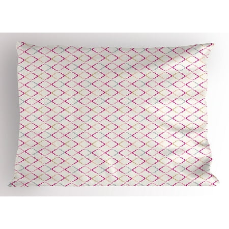 Victorian Trellis - Trellis Pillow Sham Victorian Ancient Oval Shapes Retro Antique Traditional Vintage Style Pattern Print, Decorative Standard Size Printed Pillowcase, 26 X 20 Inches, Multicolor, by Ambesonne