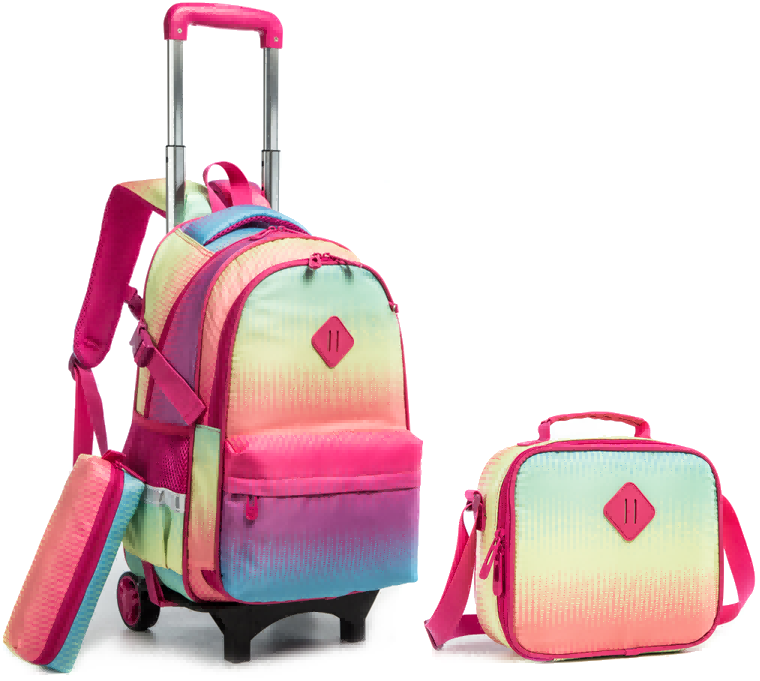 Mochila con ruedas para ninas de 3 piezas mochila con ruedas de viaje con ruedas mochila universitaria para ninas con ruedas color degradado Walmart en linea
