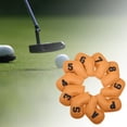 thumbnail image 4 of Cubierta de cabeza de hierros de golf shamjiam 10 piezas Número de naranja impermeable de cuero de PU, 4 of 9