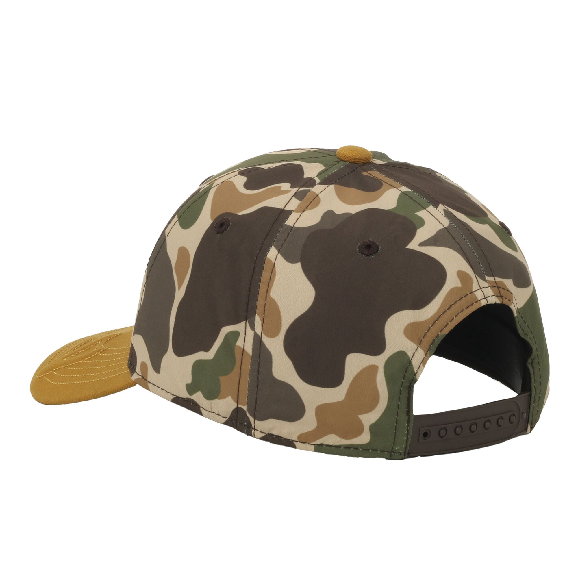 Outdoor Cap Mallard Duck 6-Panel Structured Hat – Embroidered Camo Cap with Brown Visor, One Size