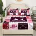 thumbnail image 4 of Erosebridal Western Sheets Pink Sheet Set Queen Camo Rustic Farmhouse Bed Sheets Set,Pink Cowgirl Boots Design Bed Set Boho Arrow Stripes Southwestern Hat Fitted Sheet+Top Sheet+2 Pillowcases, 4 of 5