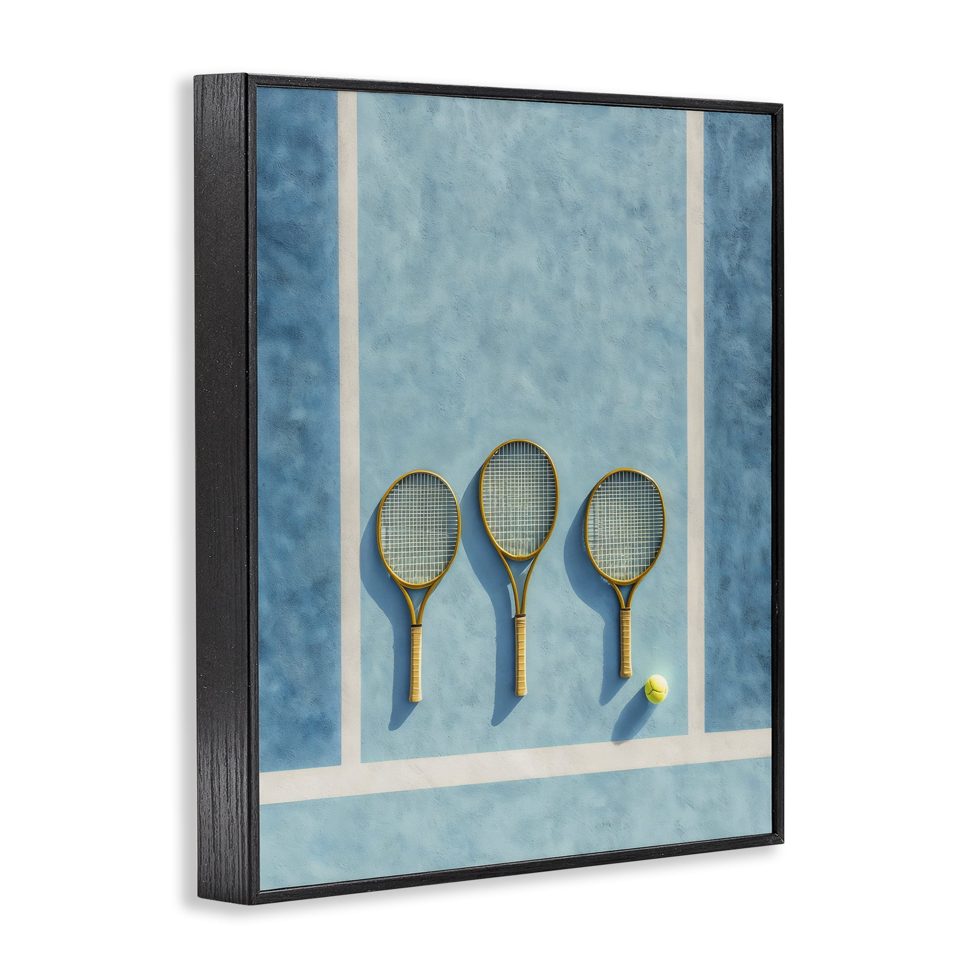 Tennis Racket Trio Black Framed Giclee Art, design by Franklyn Gregory