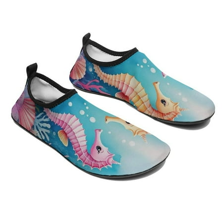 Seahorse Sea Bottom Water Shoes Beach Slip-on Shoes for Men Women Swim Pool Yoga Surfing Sneakers Quick-Dry Sports Barefoot Shoes