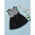 thumbnail image 3 of DOPI Toddler Baby Girl Summer Elegant Dress Houndstooth Print Sleeveless Tulle Sundress One-Piece Clothes Black 4-5 Years, 3 of 5