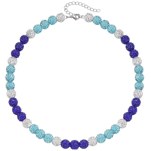 Collar Con Cuentas Arcilla Diamantes Imitación Brillantes Regalo 18 Pulgadas para Los Amantes Del Béisbol