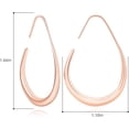 thumbnail image 4 of 14k Gold Plated Lightweight Teardrop Hoop Earrings for Women - High Polished Large Oval Pull Through Hoop Earrings, Statement Jewelry Gift for Women, 4 of 5