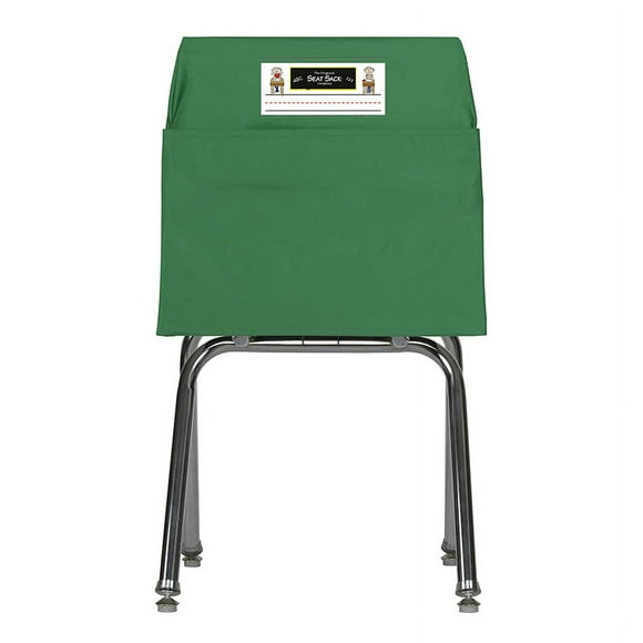 Standard Chair Pocket Classroom Storage Organizer - 14 Inch, Green