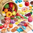 thumbnail image 1 of Juego de comida de madera Arthopt para cocina infantil con accesorios, 1 of 7