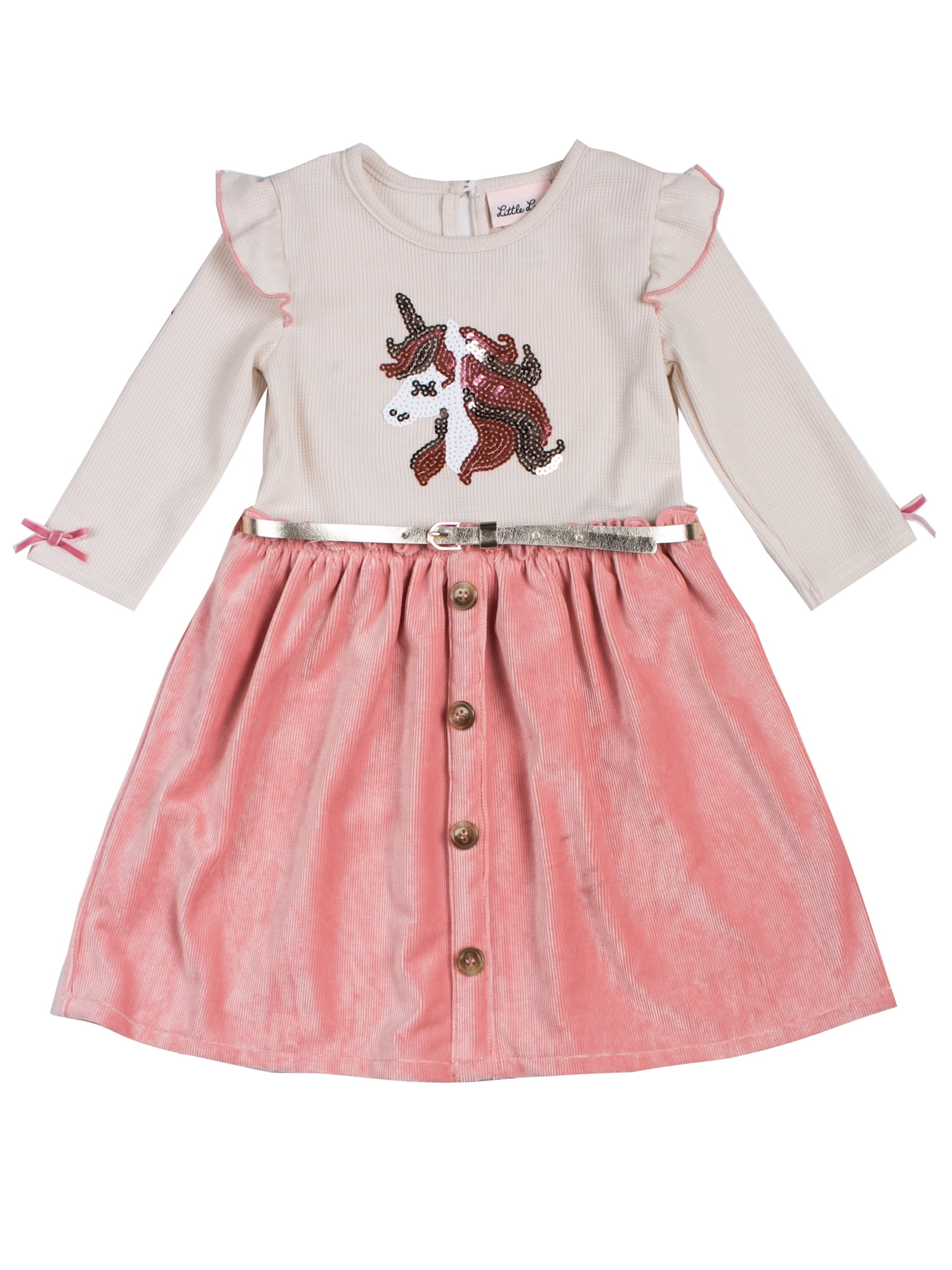 Little Lass Girls Unicorn Dress, Sizes 