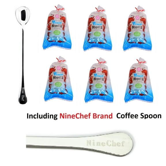 NineChef Bundle - Lungkow Vermicelli Bean Thread Glass Noodles Non GMO Product of Taiwan 300g (50g * 6)   1 NineChef Brand Long Handle Spoon