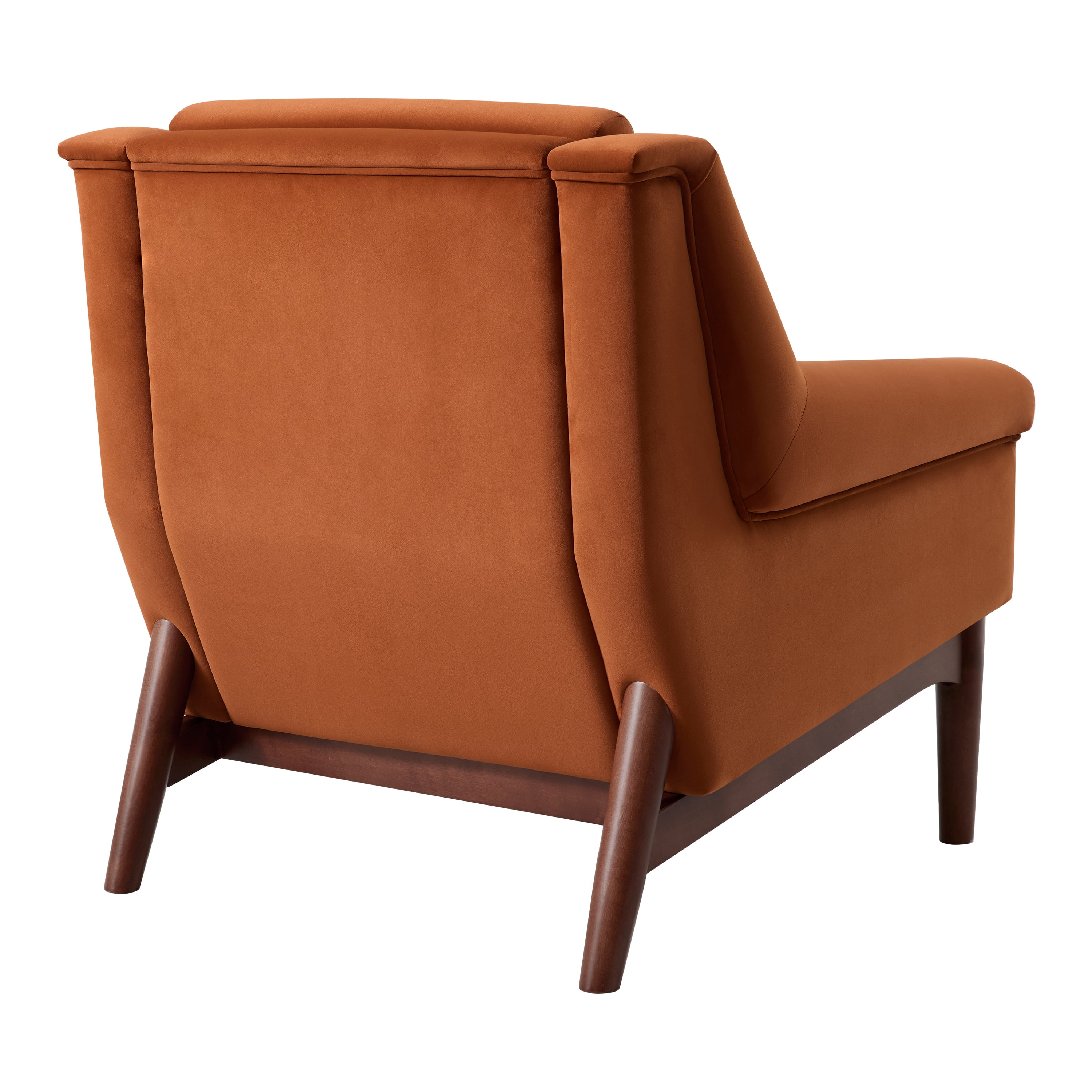 GARITIN Mid Century Modern Accent Chair 31 Inch, Upholstered Lounge Chair with Flared Arms and Solid Wood Legs for Living Room, Orange