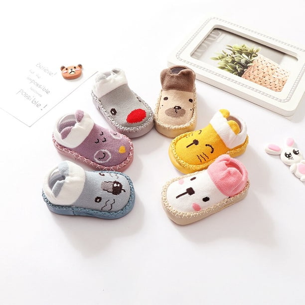Toddler Indoor Sock Shoes Newborn Baby Socks Winter Thick Terry Cotton Baby Girl Sock with Rubber Soles Infant Animal Funny Sock2S(0-6M 11cm) He Qiyong unisex