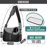 PetAmi Small Dog Sling Carrier, Soft-Sided Crossbody Puppy Carrying Purse Bag, Adjustable Sling Pet Pouch to Wear Medium Dog Cat Travel, Dog Bag for Traveling, Breathable, Poop Bag Dispenser, Black