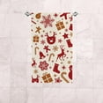 thumbnail image 6 of Coolnut Fingertip Hand Towels, Set of 2 Pcs Christmas Doodles Pattern Absorbent Face Bath Towels for Bathroom Kitchen, 30"x15", 6 of 6