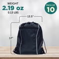 thumbnail image 5 of Two-Tone Drawstring Backpack Non-Woven - 10 pack - Durable Sports Backpacks - Ideal for School, Sports, Travel, Gym & More - Black, 5 of 5