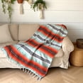 thumbnail image 3 of Manta de tejido maya Falsa Serape, 178 x 127 cm, suave y duradera, 3 of 4