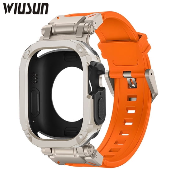 WIUSUN Silicone Sports Band Rugged Case For Apple Watch 12 11 10 9 8 7 SE Ultra 49/46/45/44mm Wrist Strap Bracelet