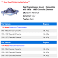 thumbnail image 2 of Rear Transmission Mount - Compatible with 1976 - 1987 Chevy Chevette 1977 1978 1979 1980 1981 1982 1983 1984 1985 1986, 2 of 2