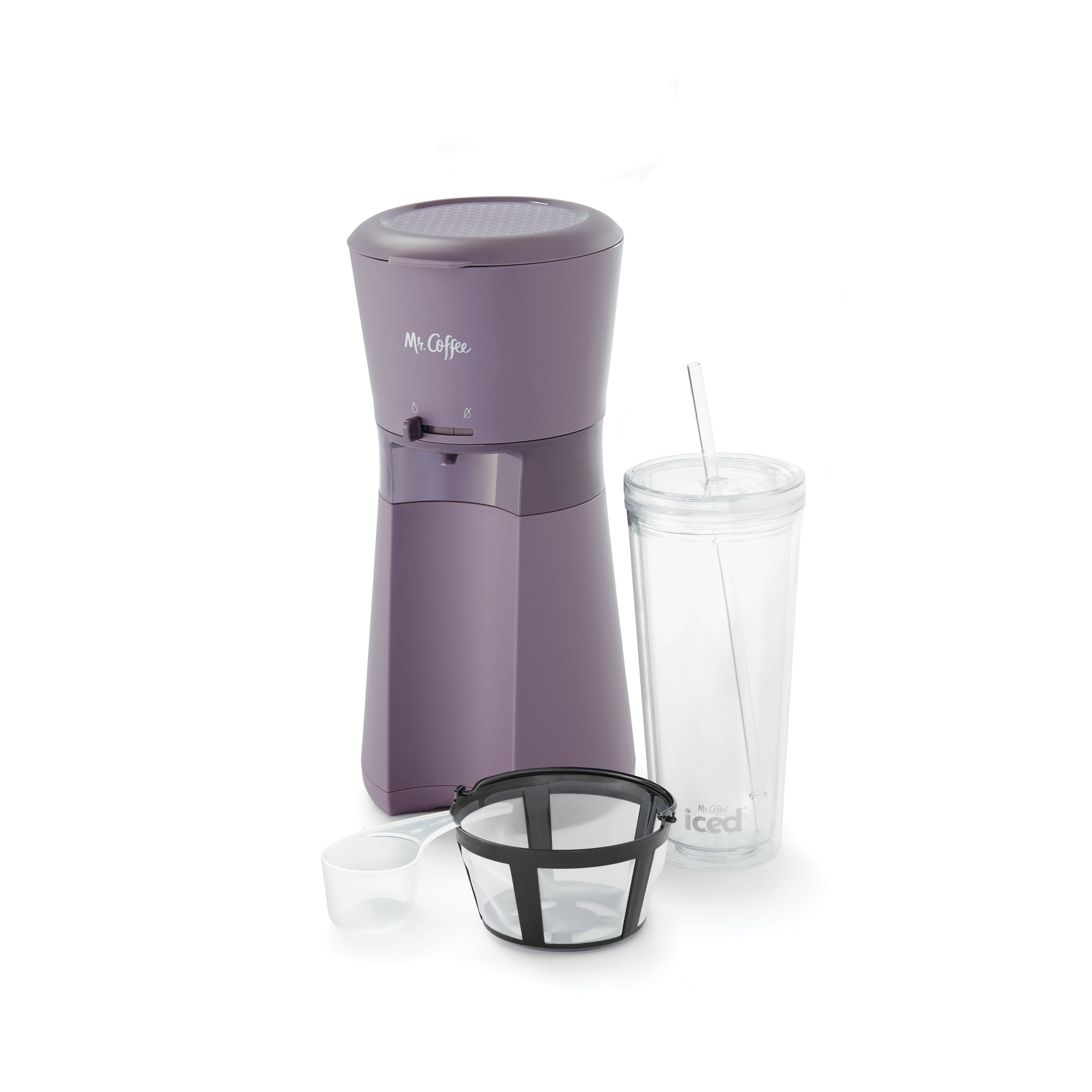 Mr Coffee Iced Coffee Maker with Reusable Tumbler and Coffee Filter Gray New 