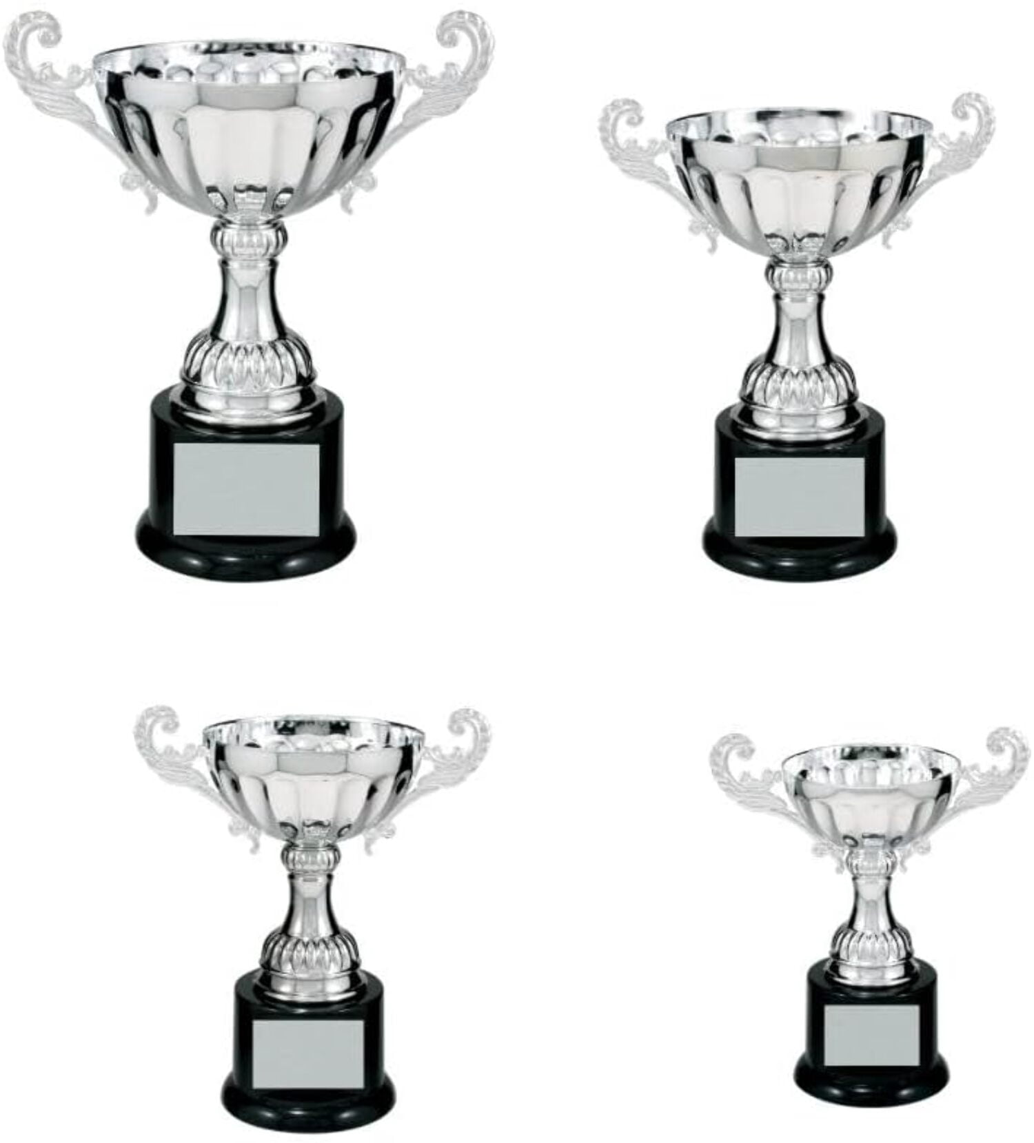 Real Metal Cup Trophy in Gold or Silver Trophy Award, Engraved Corporate Trophy Cup Award - Available in 4 Sizes Free Engraved Plate Included