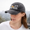 thumbnail image 4 of HNMKIU Tree Print Classic Adjustable Unisex Casual Denim Baseball Hat 03_Black,One Size, 4 of 5