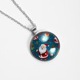 thumbnail image 4 of Santa Claus Women's Glass Design Circular Pendant Necklace - Sparkle and Shine with this Elegant Necklace, 4 of 5