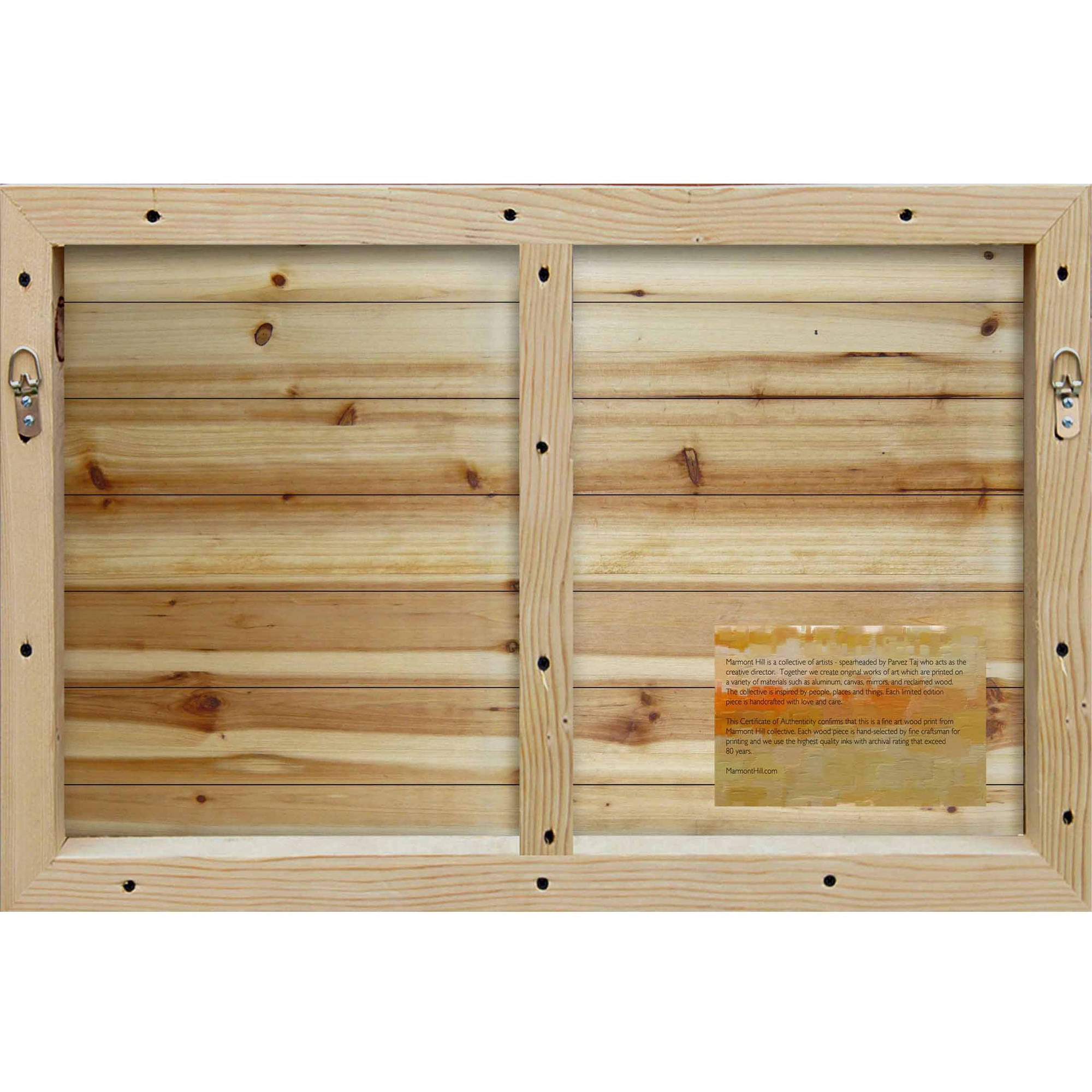 Marmont Hill - "Split Triangles" Painting Art Print On Natural Pine Wood, 36.0" x 1.5"