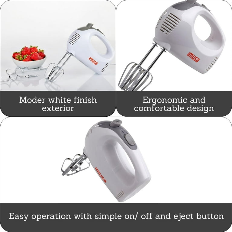 IMUSA IMUSA Electric Hand Mixer 5 Speed 150 Watts, White - IMUSA