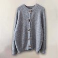 thumbnail image 2 of Womens Cardigan Sweaters Lightweight Button Down Long Sleeve Knit Sweater Color: Grey Size: One Size, 2 of 3