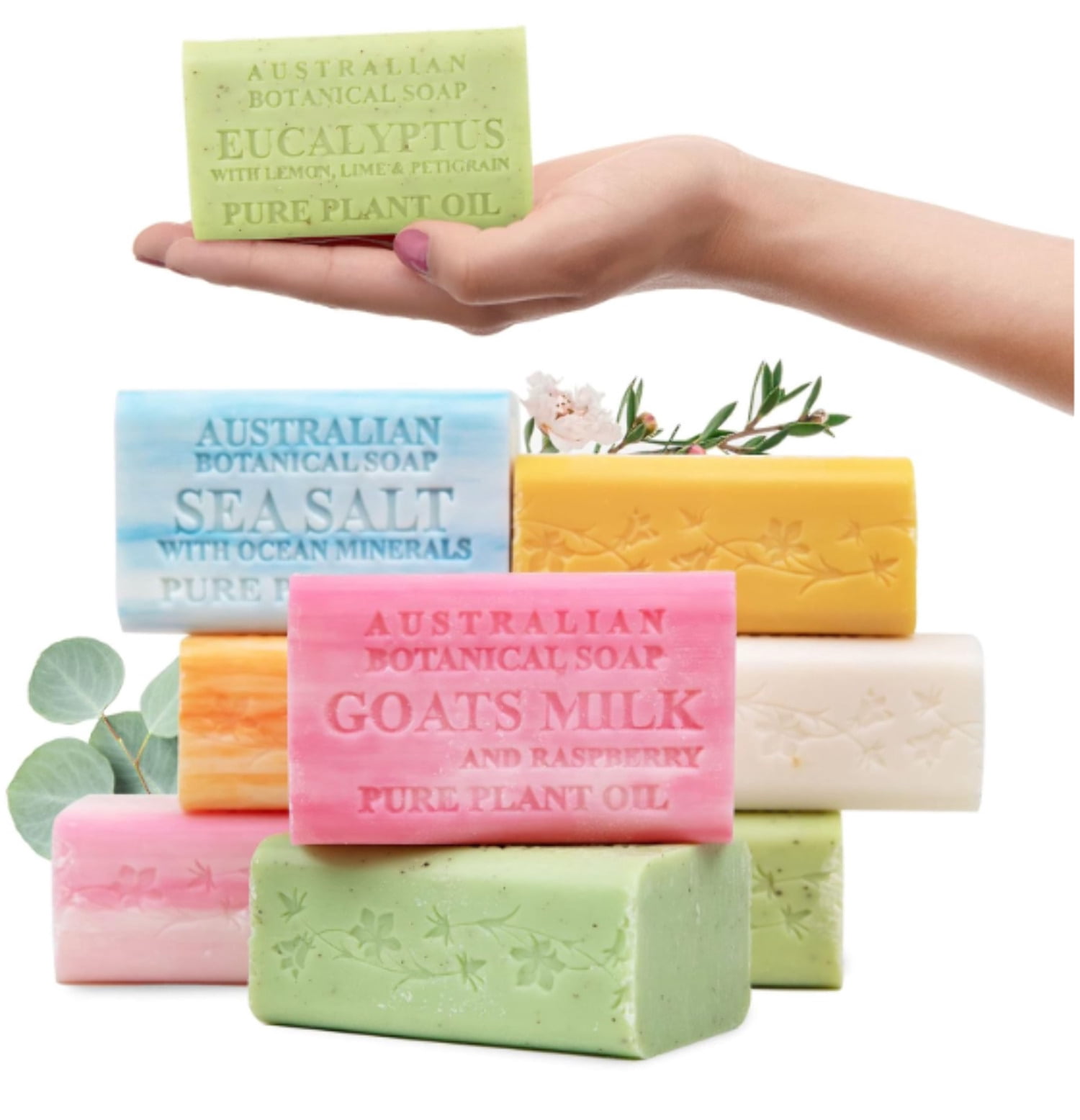 Australian Botanical Goats Milk, Pure Plant Oil Soaps, Variety (8 Count)