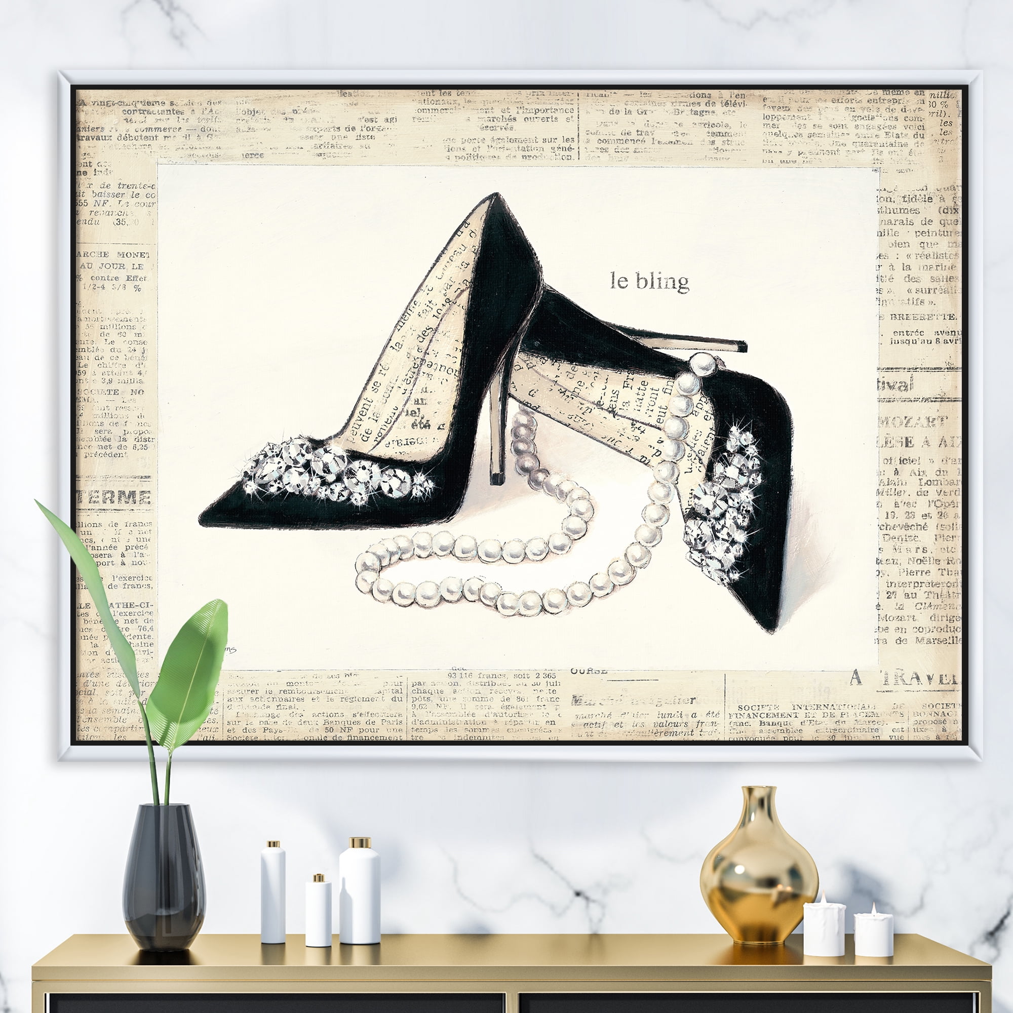 Designart ' Chic Galm Closet I ' Fashion Framed Canvas