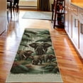 thumbnail image 3 of Ambesonne Elephant Decorative Rug Carpet, Wild Nature Trunk Animals, 2' 5" x 7' 5", Jade Green Caramel Ruby, 3 of 3