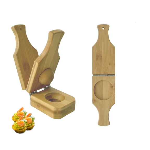 Bamboo Tostones Plantain Press Plantain Smasher Maker - Authentic Caribbean Flavor, 2-in-1 Tostones and Plantain Cups, Perfect for Tostones and Stuffed Plantains,6.8 * 3 * 2.36inch