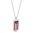 thumbnail image 3 of Men's Stainless Steel Puerto Rico Flag Dog Tag Chain Pendant Necklace, 3 of 6