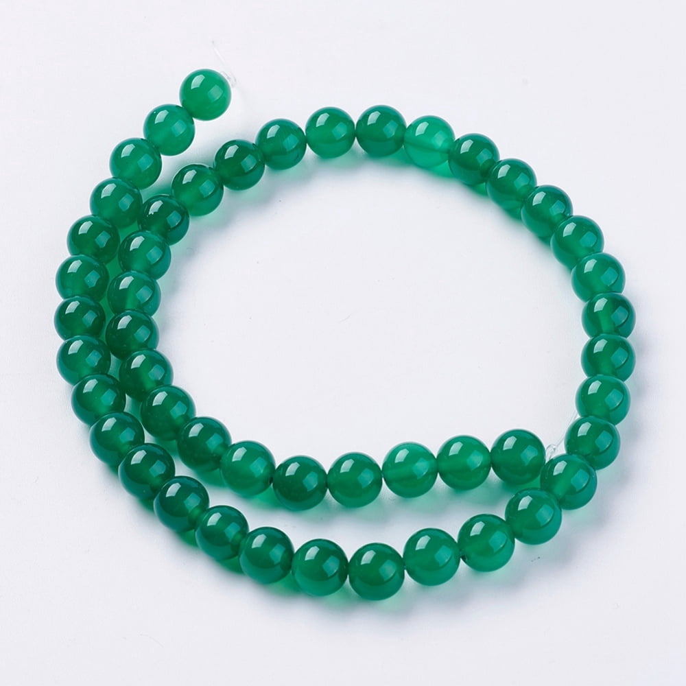 Green Onyx Agate Beads Strands Dyed Heated Round Green 8mm Hole: 1mm