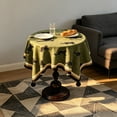 thumbnail image 5 of Round Tablecloth Coffee Table Cover Desktop Decor Bedroom Living Room Stain Resistant Decorative Cotton Linen Fabric Washable Dining Kitchen, 5 of 7