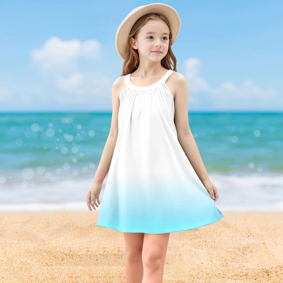 JUSLIO Girls Camisole Dress Tank Casual Sleeveless Dresses Size 4 Y