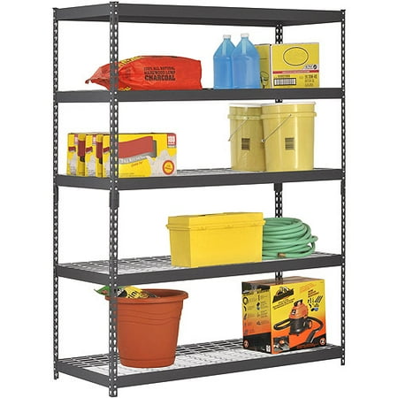 Muscle Rack 60"W x 24"D x 78"H Five-Shelf Heavy-Duty Steel Shelving 