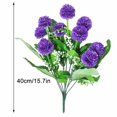 thumbnail image 2 of Ramo de flores de simulación de 9 cabezas, adorno floral falso, decoración de vegetación para sala de estar, púrpura oscuro Advancent HA8158-01B, 2 of 6