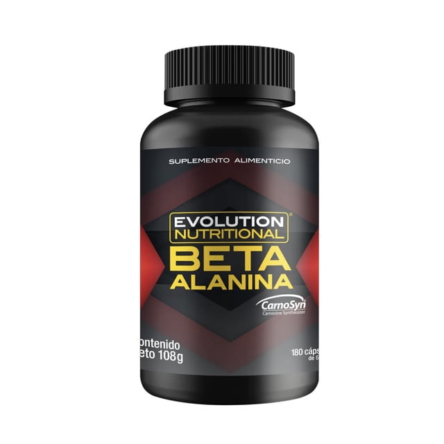 BETA ALANINA BOTE NATURAL 108G (180 CAPS) Evolution Nutraceutical Frasco de 180 capsulas