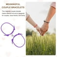 thumbnail image 4 of Uxcell Magnetic Couples Bracelets, His and Her Heart Matching Bracelet, Adjustable Braided Rope Cord for Anniversary Friends Women Men Gift, Purple, 4 of 6