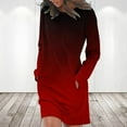 thumbnail image 2 of WRKEKC Winter Dresses for Women Print Round Neck Long Sleeve Sweatshirt Dress with Side Pockets Knee Length, 2 of 5