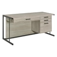 thumbnail image 1 of Scranton & Co 60" 4-Drawer Computer Desk with File Drawer in Whitewashed Grey, 1 of 13