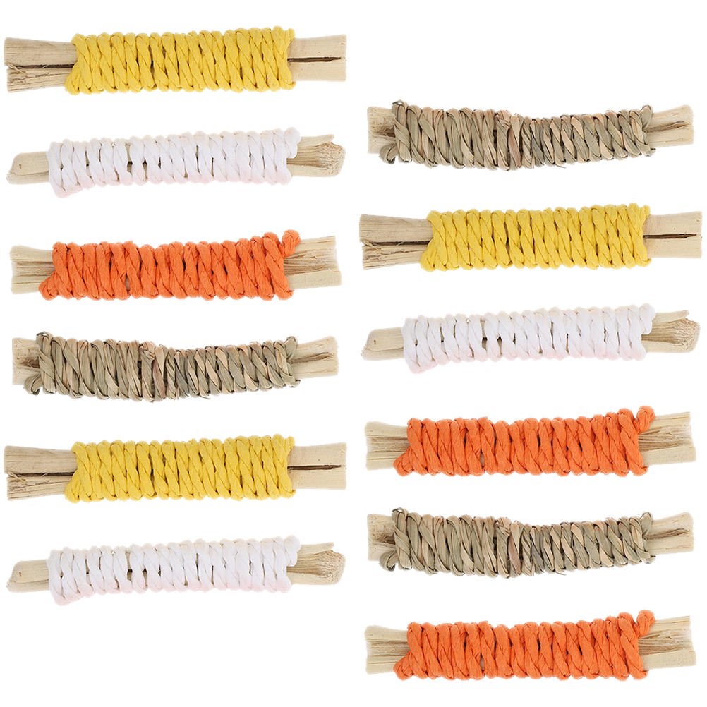 Niceauty 12-Pcs Sticks Chew Toys for Small Animals Dental Care
