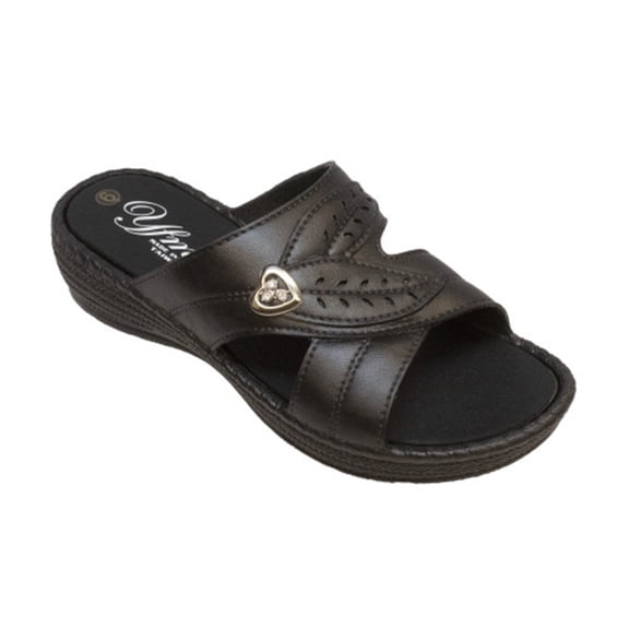 Hypard Women's Comfortable Low Heel Slip On Sandals Black In Size 9 Medium