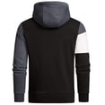 thumbnail image 3 of Sweat à Capuche pour Hommes Mode Poche Décontractée Manches Longues Patchwork Noir Manches Longues, 3 of 3