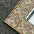 thumbnail image 2 of Parisloft Rectangle Wood Wall Mirror with Floral Pattern, Farmhouse Rustic Wood Wall Mirror for Living room, Entry, Bathroom, Bedroom, Brown, 22 x 39.75 inches, 2 of 5