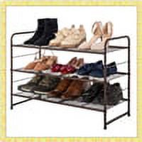 Fuleadture 3 Layer Shoe Rack for Entryway Shoe Rack Organizer Closet Shoe Rack in home-Bronze