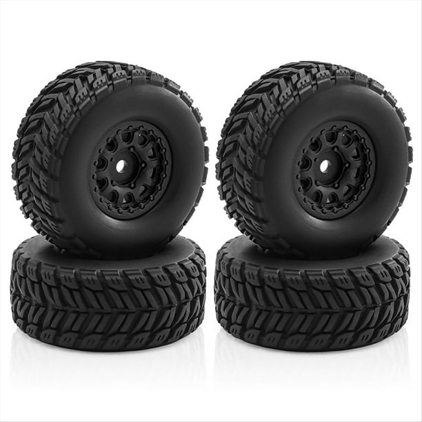 4 Piezas Llantas con Neumáticos para ARRMA 1/14 Mini MOJAVE GROM RC, Accesorios de Mejora, Color Negro.
